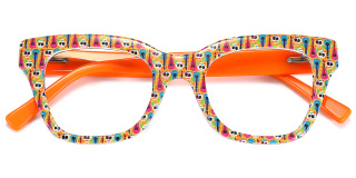 floral_orange Eyeglasses