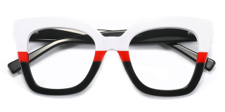 white_black Eyeglasses