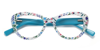 white_blue Eyeglasses