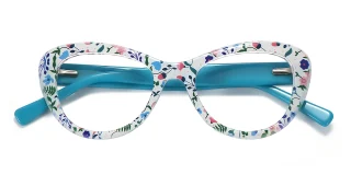 white_blue Eyeglasses