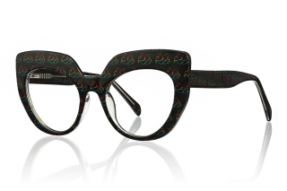 black_floral Eyeglasses