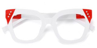 white_red Eyeglasses